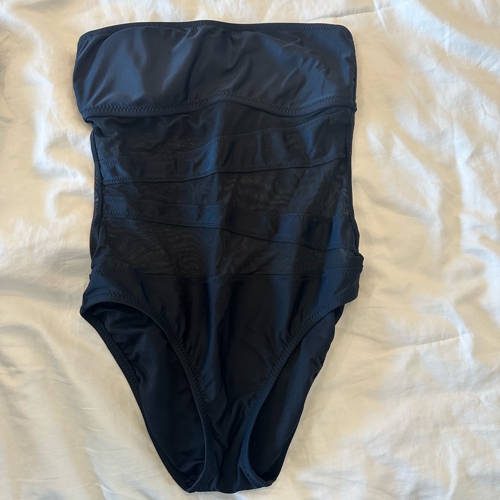 Mesh one piece swim suit